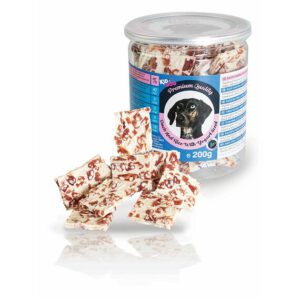 A04454 KIDDOG Trenerki mięso kaczki z nadzieniem jogurtowo-ryżowym 200g