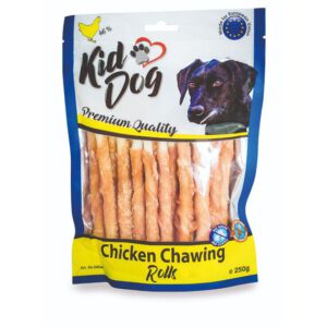 A04544 KIDDOG Mięso z kurczaka na paluchu bawolim 8mm/12cm 250g