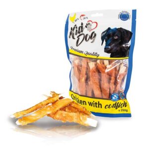 A04531 KIDDOG Patyk bydlęcy owinięty mięsem kurczaka z dodatkiem dorsza 250g