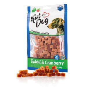 A04819 KIDDOG  Mini kostki z królikiem i żurawiną 80g