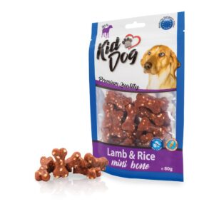 A04720 KIDDOG Mini kostki ryżowe z jagnięciną 80g