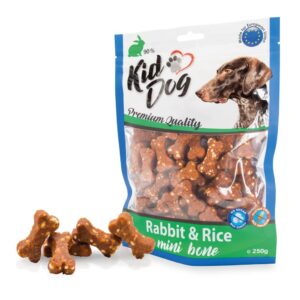 A04820 KIDDOG Mini kostki ryżowe z królikiem 80g