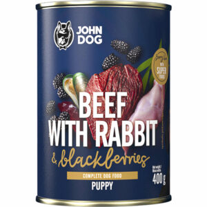 JOHNDOG BerryLine Szczeniak Wołowina z Królikiem i jeżynami 400g