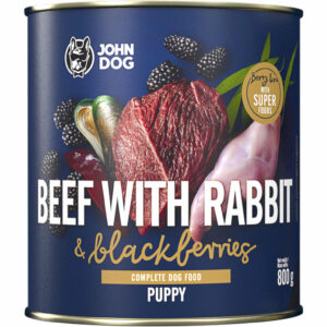 JOHNDOG BerryLine Szczeniak Wołowina z Królikiem i jeżynami 800g