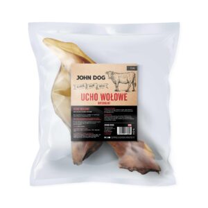 JOHNDOG for Dog's Ucho wołowe naturalne z ringiem 3szt.