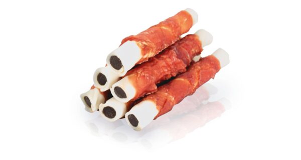 A04922 KIDDOG BUFFET Pałka oblana mięsem kaczki faszerowana wołowiną 17cm/60g (50szt/op)