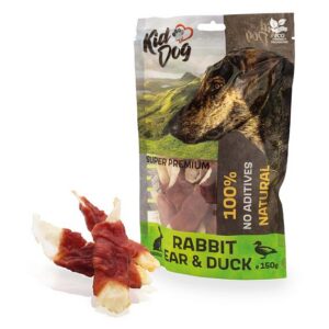 A05252 KIDDOG Super Premium 100% Pierś z kaczki na uszach królika 150 g