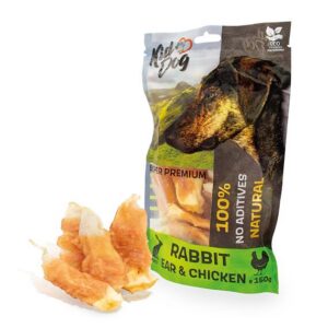 A05253 KIDDOG Super Premium 100% Pierś z kurczaka na uszach królika 150 g