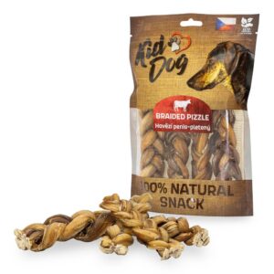 A77870 KIDDOG 100% Naturalna przekąska, pleciony penis wołowy 12 cm / 200 g