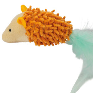 A41498 KOT Myszka "MAX" z dzwoneczkiem i piórkami 9 cm