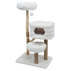 A23309 PETBUDDY Drapak BRISIGHELLA 76 x 50 x 137 cm, grusza/plusz bąbelkowy, kremowy/naturalny