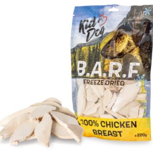 A05141 KIDDOG Super Premium BARF 100% liofilizowana pierś z kurczaka - czyste liofilizowane mięso 220 g