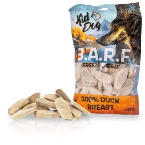 A05191 KIDDOG Super Premium BARF 100% liofilizowana pierś z kaczki - czyste liofilizowane mięso 220 g